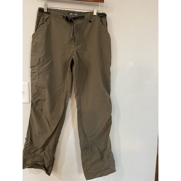 REI UPF 30 Belted Denali Pants Womens Brown Nylon 6 Pocket Roll Hem Sz 10 Hiking - Picture 8 of 9